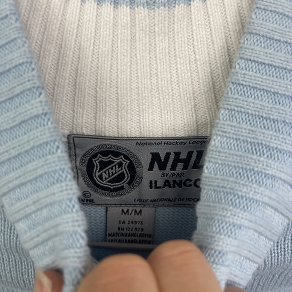 VTG Montreal Canadiens Baby Blue Full Zip Knit Jacket Wom M Ilanco NHL Hockey** - Picture 7 of 13